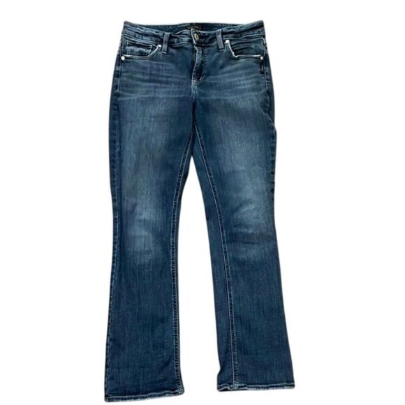 Silver Elyse Slim Boot Denim Blue Jeans Womens Size 29x31 Stretch - Picture 1 of 13